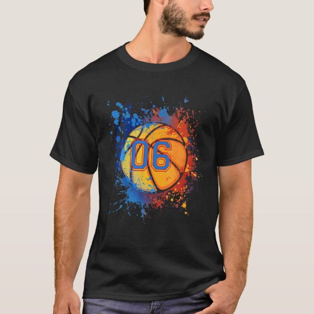 6 Years Old 6th Birthday Basketball Gift For Boys  T-Shirt (Front)