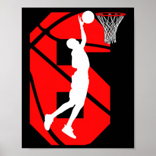 6 years Old 6th Birthday Boy Basketball lovers Poster