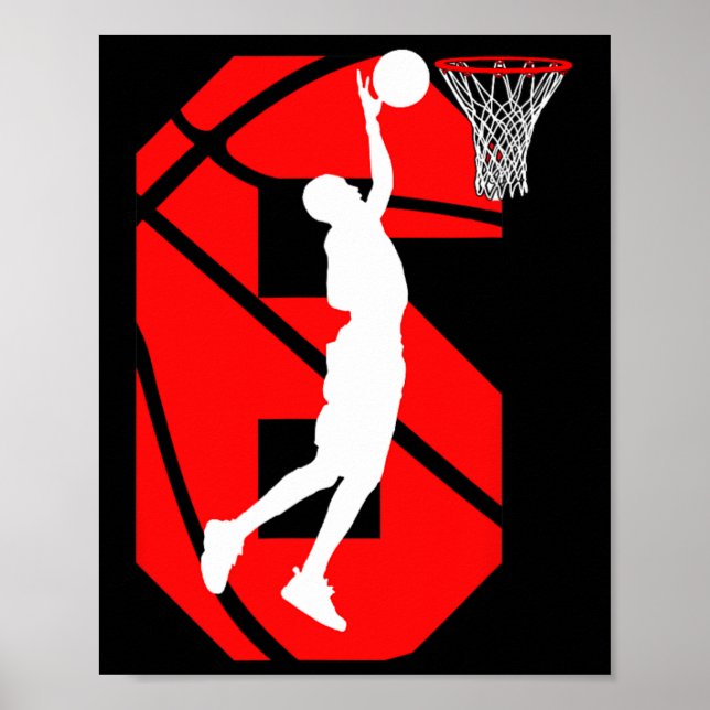 6 years Old 6th Birthday Boy Basketball lovers  Poster (Front)