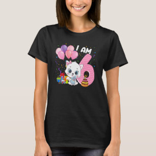 6 Years Old 6th Birthday  Kitty Girl Loves Cute Me T-Shirt
