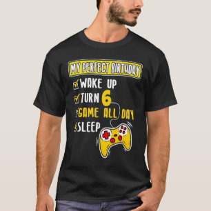 6 Years Old 6th Perfect Birthday Party Gamer Boy T-Shirt