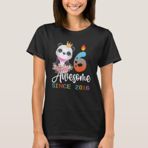 6 Years Old Birthday Panda Party Kids Boys Girls T-Shirt