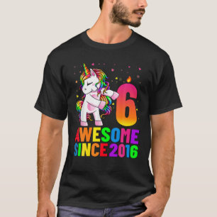 6 Years Old Birthday Unicorn Flossing 6Th Birthday T-Shirt
