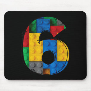 6 Years Old Blocks Building 6th Birthday Kid Mouse Pad