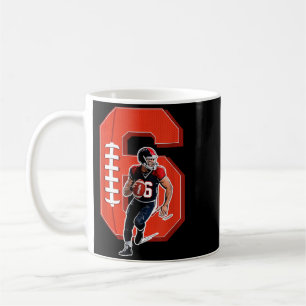 6 Years Old Boy Football Player 6th Football Sport Coffee Mug