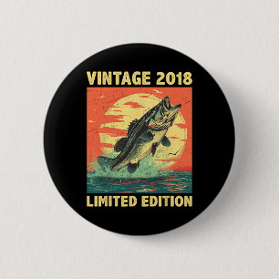 6 Years Old Gift 2018 Fishing Fisherman Fish 6th B Cm Round Badge