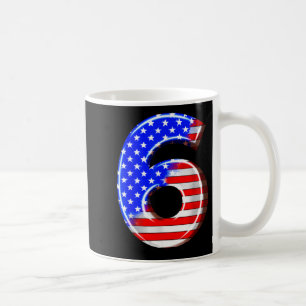 6 Years Old Kids America USA Flag 6th Birthday Coffee Mug
