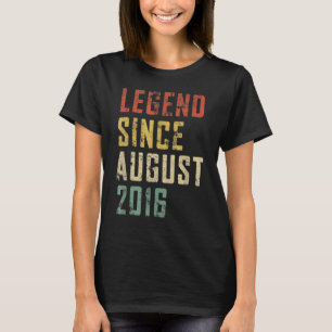 6 Years Old Legend Since August 2016 6th Birthday T-Shirt