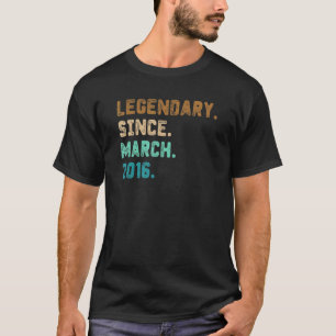 6 Years Old Legend Since August 2016 6th Birthday T-Shirt