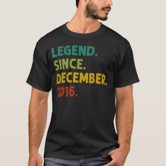 6 Years Old  Legend Since December 2016 6th Birthd T-Shirt