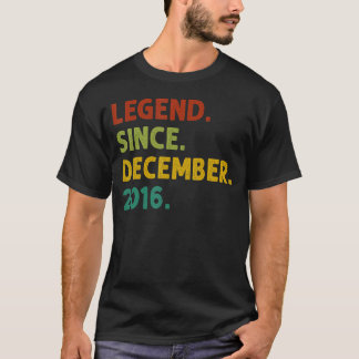 6 Years Old  Legend Since December 2016 6th Birthd T-Shirt
