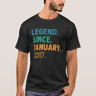 6 Years Old Legend Since January 2017 6th Birthday T-Shirt