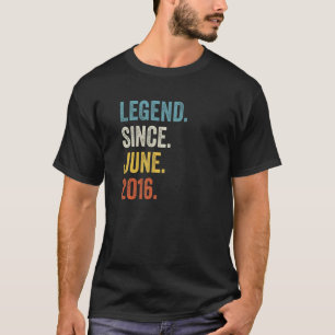 6 Years Old Legend Since June 2016 6th Birthday T-Shirt