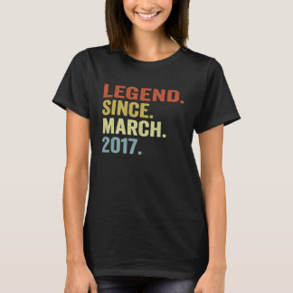 6 Years Old  Legend Since March 2017 6th Birthday  T-Shirt