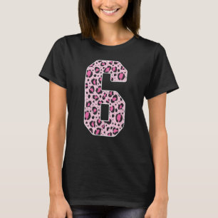 6 Years Old Retro 6th Birthday Leopard Print T-Shirt