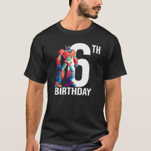 6 Years Old Shirt 6th Birthday Boy Cool Robot