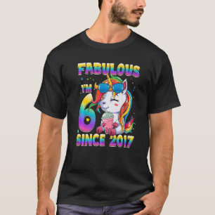 6 Years Old Unicorn Boba Tea Bubble 6th Birthday G T-Shirt