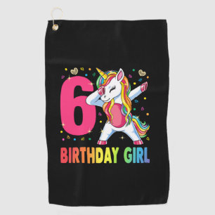 6 Years Old Unicorn Dabbing 6th Birthday Girl Unic Golf Towel