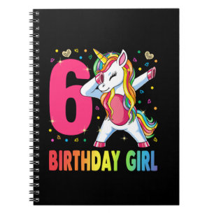 6 Years Old Unicorn Dabbing 6th Birthday Girl Unic Notebook
