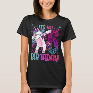 6 Years Old Unicorn Dabbing 6th Birthday Girl Unic T-Shirt