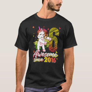 6 Years Old Unicorn Flossing 6th Birthday Girl Un T-Shirt