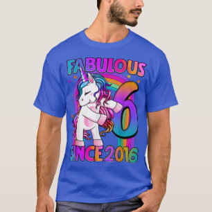 6 Years Old Unicorn Flossing 6th Birthday Girl Uni T-Shirt