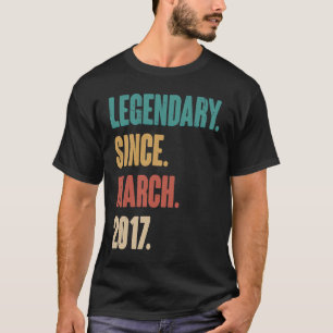 6 Years Old Vintage 2017 Birthday March 6th Decora T-Shirt