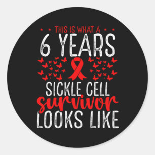 6 Years Sickle Cell Survivor Ribbon Sickle Cell Aw Classic Round Sticker