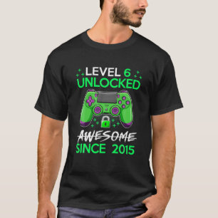 6 Yrs Old Gift Boy Level 6 Unlocked Awesome 2015 B T-Shirt