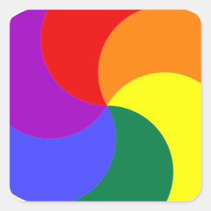 6partialmoonsrainbow COLORFUL GRAPHIC CIRCLE CIRCU Square Sticker