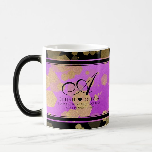 6th 33rd 47th 48th Amethyst Wedding Anniversary Magic Mug (Left)