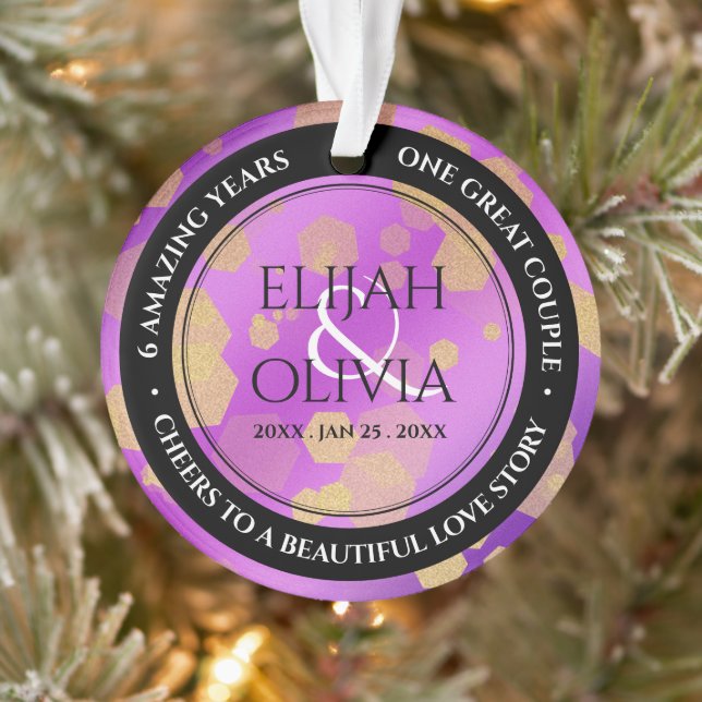6th 33rd 47th 48th Amethyst Wedding Anniversary Ornament (Tree)