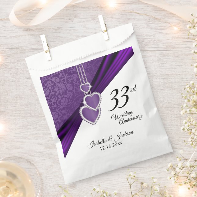 6th / 33rd / 47th Amethyst Wedding Anniversary  Favour Bag (Clipped)