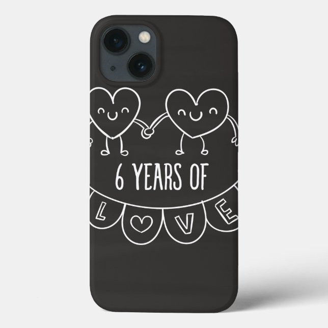 6th Anniversary Gift Chalk Hearts Case-Mate iPhone Case (Back)