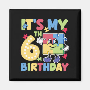 6th Autism Birthday Party 6 Years Old Autistic Gir Magnet