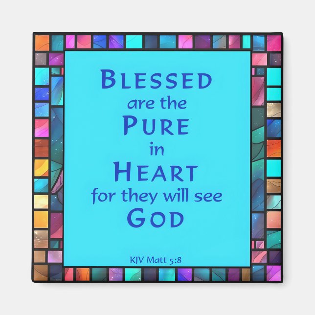 6th Beatitude from Jesus' Sermon on the Mount Magnet (Front)