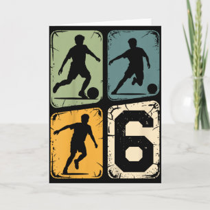 6th Birthday 6 Soccer Player Boy Girls Soccer Ball Card