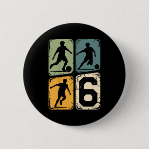 6th Birthday 6 Soccer Player Boy Girls Soccer Ball Cm Round Badge