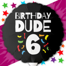 6th Birthday 6 Year Old Boy Party Birthday Dude 6