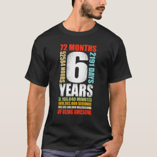 6th Birthday 6 Year Old Boys Girls Kids Party Bein T-Shirt