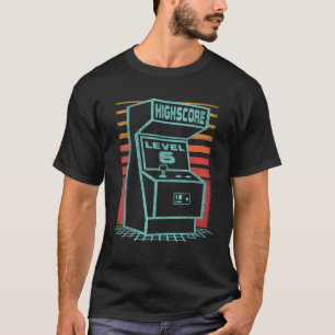 6th Birthday 6 Year Old Retro Gamer Level Up Unloc T-Shirt