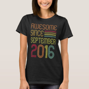 6th Birthday 6 Years Old Awesome Since September T-Shirt