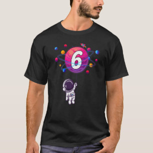6th Birthday 6 Years Old Birthday Boy Astronaut T-Shirt