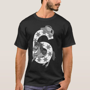 6th Birthday 6 Years Old Horse Cowgirl Girls Kids T-Shirt