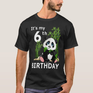6th Birthday  6 Years Old Party Animal Panda  7 T-Shirt
