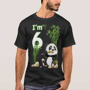 6th Birthday 6 Years Old Party Animal Panda T-Shirt