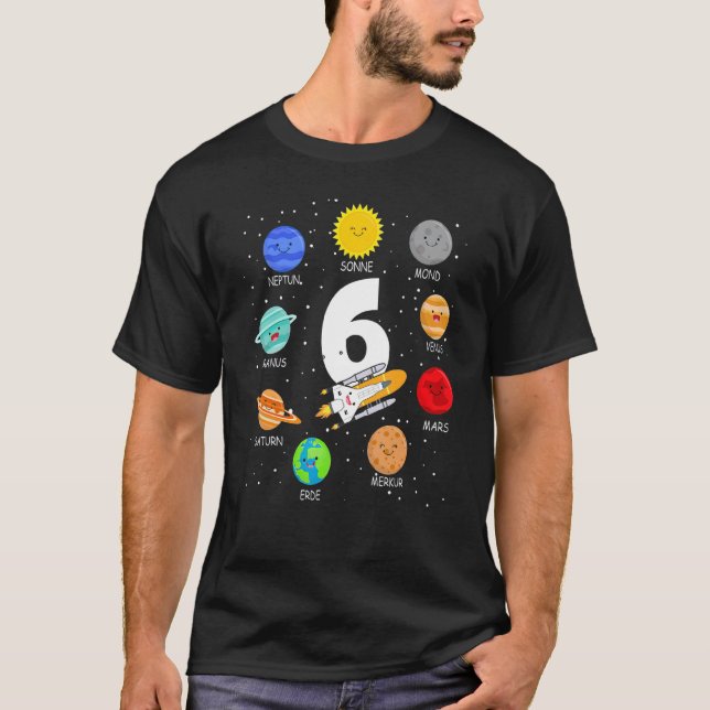 6th Birthday Astronaut 6 Year Old Birthday Boy Spa T-Shirt (Front)