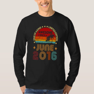 6th Birthday Awesome Since June 2016 Vintage T-Shirt