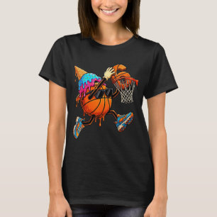 6th Birthday Basball Drip Ice Cream 6 Year Old T-Shirt