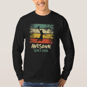 6th Birthday Basketball Player Awesome Since 2016 T-Shirt